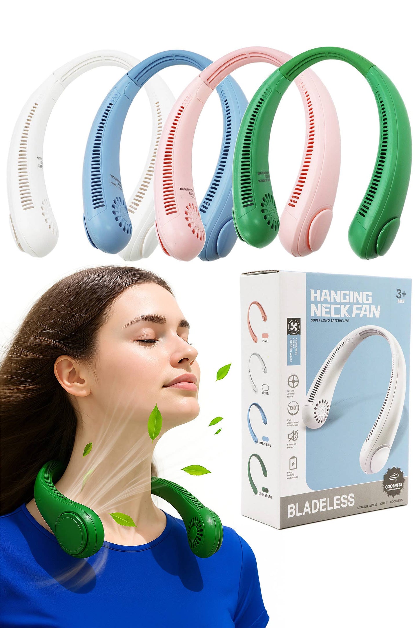 Bladeless Neckband Electrical Fan: ASSORTED / ONE SIZE