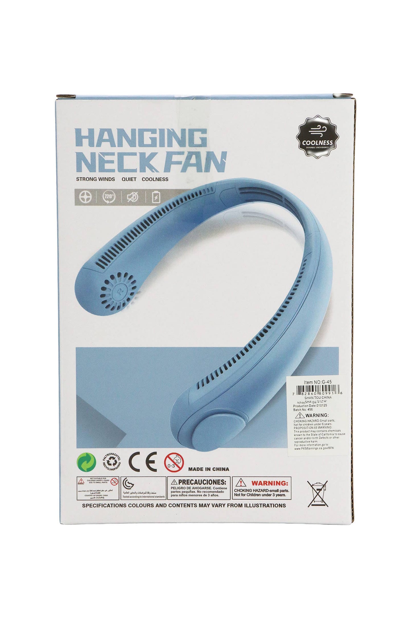 Bladeless Neckband Electrical Fan: ASSORTED / ONE SIZE
