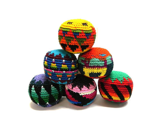 Multicolored Crochet Hacky Sack Footbag